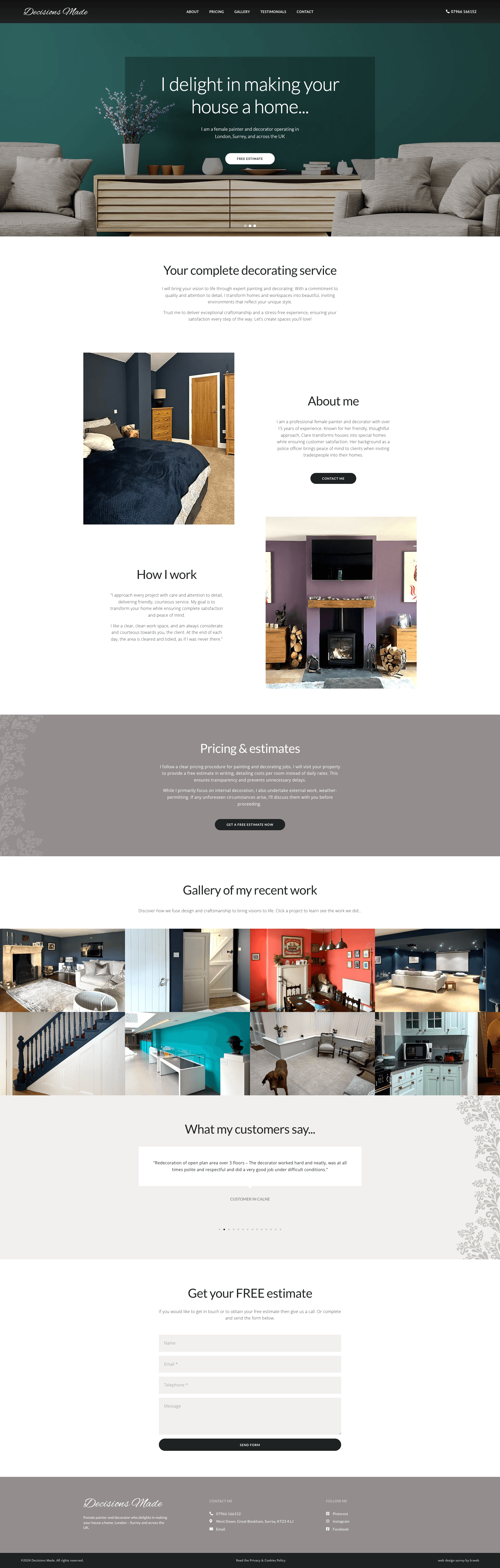 Decisions Made homepage