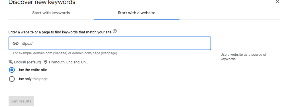Google Keywords Planner Google Keywords Planner